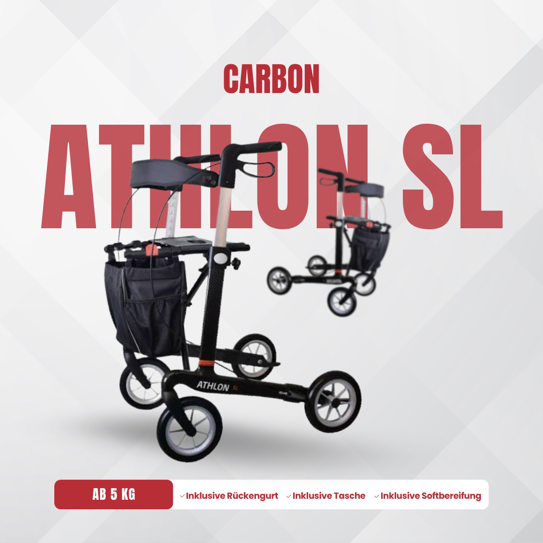 Athlon SL in der Farbe Schwarz mit Rückengurt und Tasche