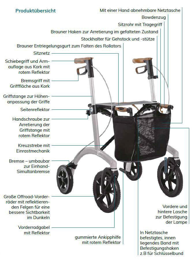 Leichtgewichtrollator AR 2025 Komplettpaket von SALJOL